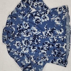 Isaac Mizrahi Live Long Sleeve Floral Button Down With Pockets